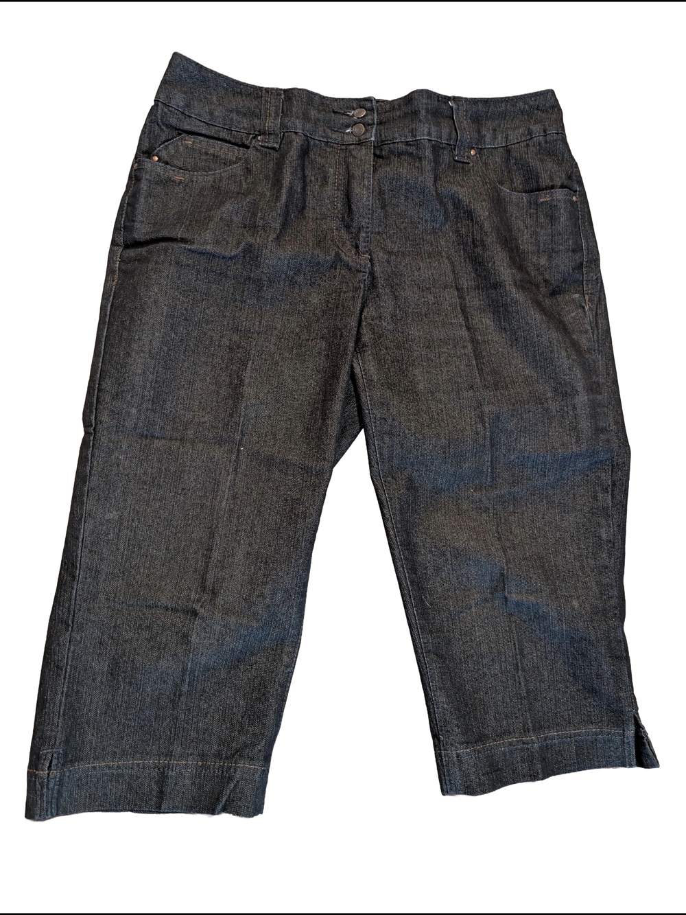 Relaxed Crop Jeans in Dark Gray for Women